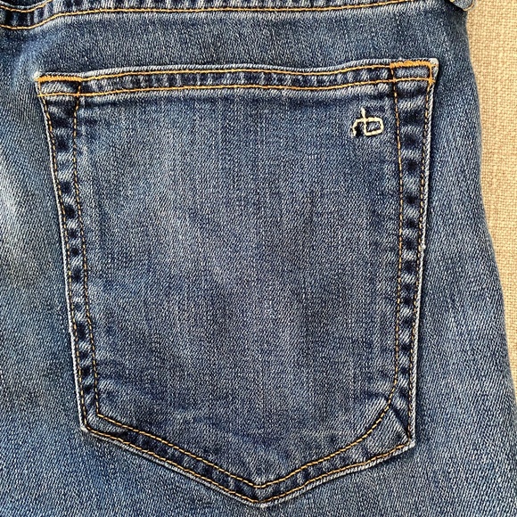 Rag & Bone Dre Raw Hem Mid-Rise Skinny Boyfriend Jeans in Coopers Blue - Size 28 - Picture 12 of 12